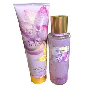 Victorias Secret Lush Starfruit‎ Lotus Fragrance Lotion & Mist Set NEW